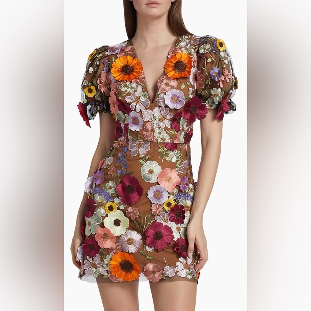 ELLIATT Rosalind Floral Appliqué Minidress XS